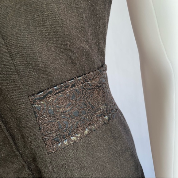 Etro Sheath Dress Lana Wool brocade trim waist - Picture 6 of 16